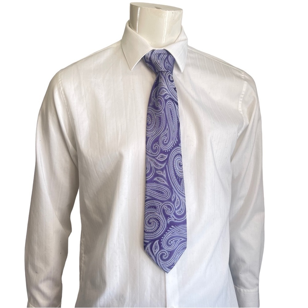 Michael KORS Purple Paisley Swirl Neck Tie